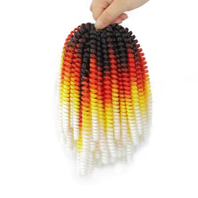 China Ombre Curly Curly Twist Braiding Hair Bulk Synthetic Passion Spring Twist Hair Crochet Braids 18 Inches Long for sale