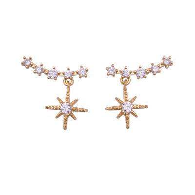 China Simple Star Band Romantic Diamond Inlaid Zircon Ear Clip Ear Clip Fashion Statement Simple Earrings Light Weight Earring for sale
