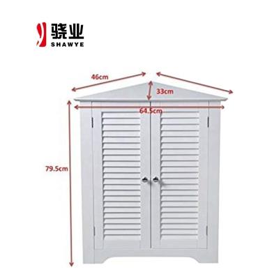 China Modern Bathroom Corner Storage Cabinet, White, 66.5x47x79.5cm for sale