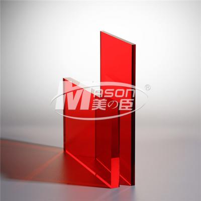 China Polijst het rode Hoge Kleuren Acrylblad Plastic Bladen Acrylraad Te koop