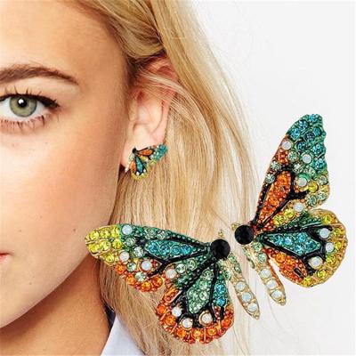 China 2021 New Romantic Fashion Personality Short Butterfly Stud Earrings Drill Stud Earring Earings For Women 2021 for sale