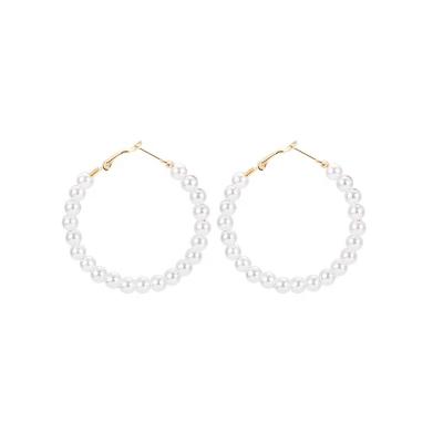 China Korean Large Pearl Earrings Personality Women Wedding Gift Romantic Luxury Round Imitation Ear Jewelry for sale