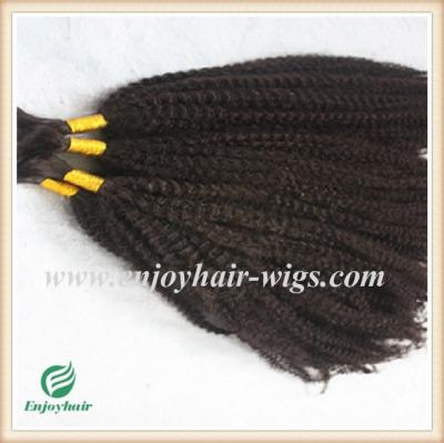 China Indian 5A virgin hair bulk ,natural color(can be dye) afro kinky curly 10''-26''length for sale