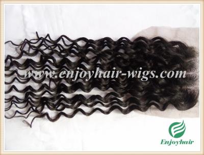 China Lace top closure 4''x4'' ,malaysian virgin hair natural color wave 10''-24''length for sale
