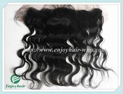 China Brazilian virgin remy hair silk lace frontal 13''x4'' ,natural color body wave 10''-24''. for sale