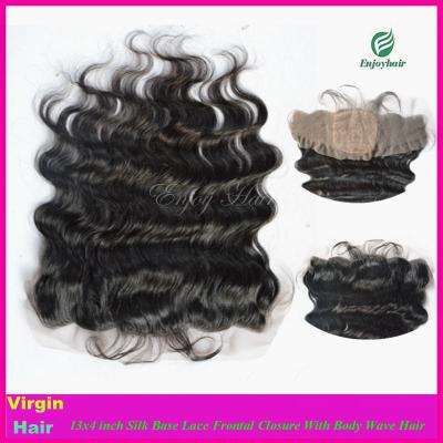 China 8A Peruvian virgin hair silk lace frontal 13''x4'' ,natural color body wave 10''-24''. for sale