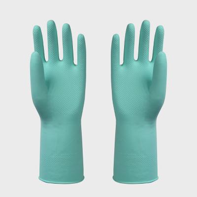 China Dishwashing Household Latex Cleaning Gloves Washing Gloves Long Rubber Gloves Green for sale