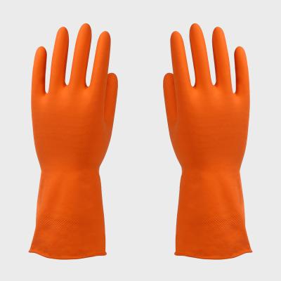 China Dishwashing Household Cleaning Latex Gloves Dish Long Rubber Gloves Washing Gloves Orange for sale