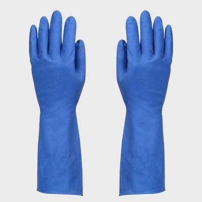 China Dishwashing Household Cleaning Latex Gloves Dish Washing Gloves Gloves Rubber Blue Along for sale