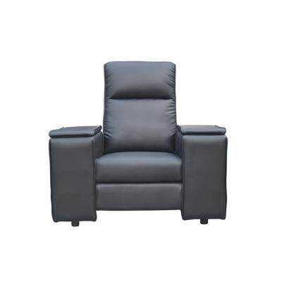 China European comfort modern office cooling black sofa set chair leather living room sofa single recliner sofa for sale