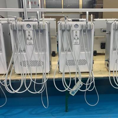 China Zahnmedizinische tragbare Behandlungseinheit mit Zahnschale und Heilmittel Leichthandstück Vet Nutzen mobiler Zahntherapie Fall zu verkaufen