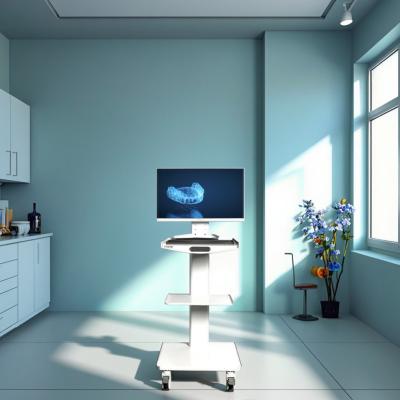China Ziekenhuis orale scanner mobiele verpleegwagen 3 laag tandheelkundige kar roestvrij staal mobiele trolley met ingebouwde stopcontact Te koop