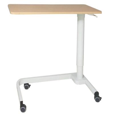 China Durable Advanced Movable Hosptial MN-OVT005 Medical Adjustable Over Bed Table With Casters for sale