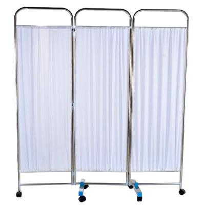 China Hot Sales MN-PF002 Factory Price Modern Ward Folding Movable Stainless Steel Hospital Partition Screen for sale