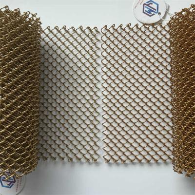 China Cortinas de malha metálica verde brilhante de longa duração com acabamento galvanizado à venda