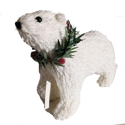 China Eco - Friendly Wholesale Top Grade Sisal And Leaves Polar Bear Christmas Decoration for sale