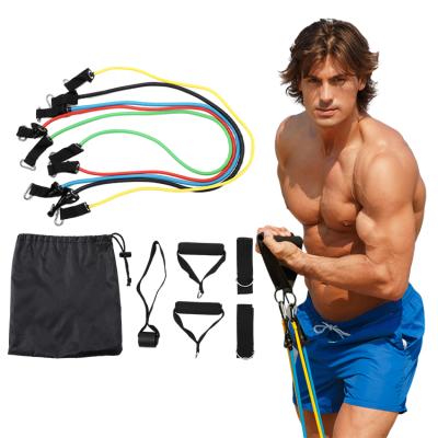 China Tpe Band Fabric Adjustable Length Pack New Leg Exercises Toning Home Gym Equipment Resistance Tube Set for sale
