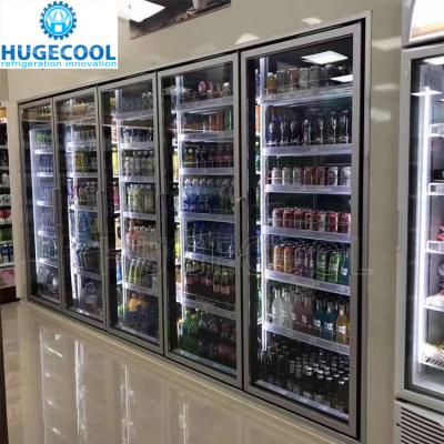China 27X10X8 Foot 10 Glass Door Walk in Display Cooler featuring U Type Temperature -0.4f for sale