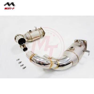 China SS304 MERTOP RACING Exhaust Downpipe With Heat Shield For PORSC HE 991.2 Carrera 2017+ for sale