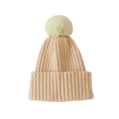 China XUFANG COMMON New Arrival 2021 Autumn And Winter Kids Beanies Hats Candy Color Knitted Winter Hats Warm Beanies Wool Hats for sale