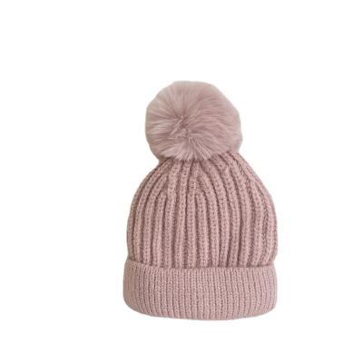 China XUFANG COMMON newcomer 2021 autumn and winter children's light color knitted hat warm beanies wool hats for sale