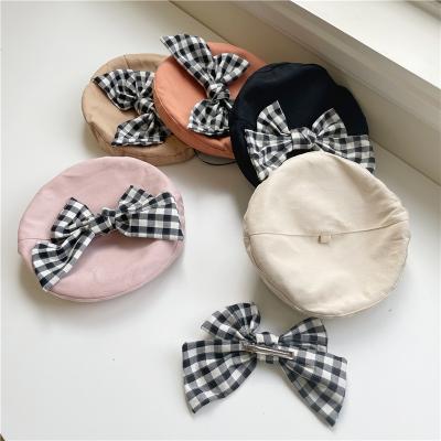 China Wholesale Fashion XUFANG Fashion Kids Painter Berets Cap Autumn And Winter Sweet Big Bow Berets Hat for sale