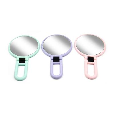China Double Sided Lighted Trifold Mirror Makeup Vanity Mirror Hand Mirror Mini Makeup Cosmetic Tools hi for sale