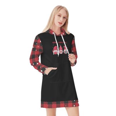China Anti-Static Custom Print Ladies Long Dresses Elegant Vacation Women Fleece Christmas Dress Women One Piece Dress For Girls for sale