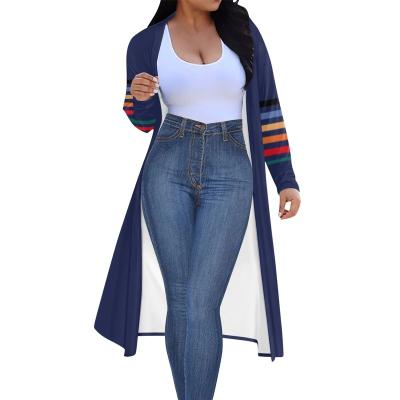 China Anti-pilling Custom Lady's Cardigan Long Sleeve Sweater Women's Open Stitch Casual Long Jacket Beach Loose Cardigan For Women for sale