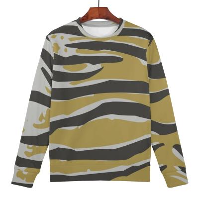 China Anti-wrinkle MOQ 1 Custom Women Leapord Printed Sweatshirt Vintage Pullover Slightly Oversized Long Sleeve Animal Sweatshirt Women for sale