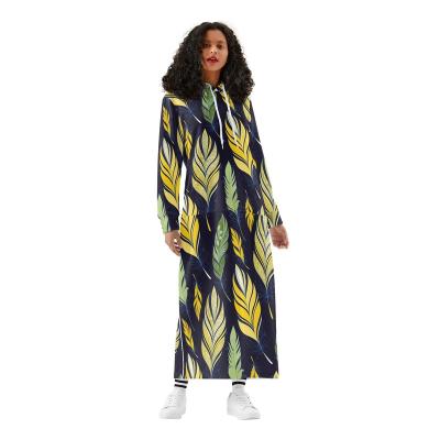 China Anti-wrinkle New Fashion Women's Oversized Pullover Sweatshirt Long Sleeve Long Length Hoodie Dress With Kangaroo Pocket ss Women for sale