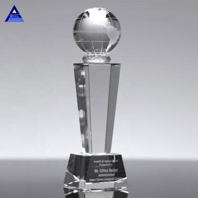 China Japan 2020 hot new products K9 Crystal Glass Globe Award Earth for sale for sale