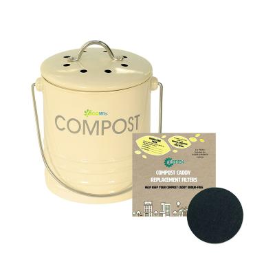 China 7L Capacity Stainless Steel Kitchen Food Waste Free Portable Home Compost Bin Sustainable With Filter for sale