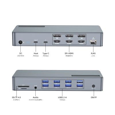 Китай Станция стыковки USB C Thunderbolt 3 4 Тип C 8 USB-порты 2,5 Гигабита Ethernet Macbook продается