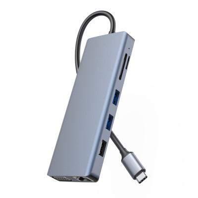 中国 グレーコネクタ カラー USB 3.0 インテルネット RJ45 HDMI 4K 12 In 1 Usb C ハブ 販売のため