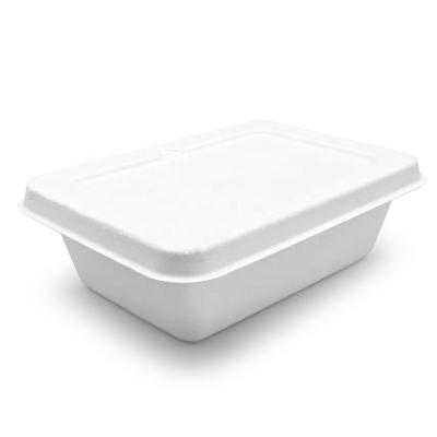 China Compostable Biodegradable Within 90 Day Bio Degradable Biodegrad Box Food Dispos Box Microwave Heated Greaseproof Lunch Box Packing for sale