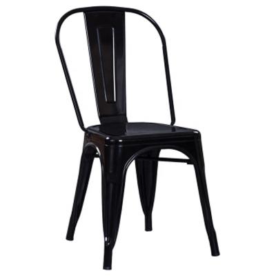 China Retro Marais Chair Iron Industrial Design Chair Sillas Gloss Black Metal Cyber Cafe Chair For Bar China Manufacturer for sale
