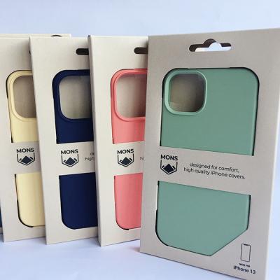 China Hot Sale Recyclable Custom Design Brown Smart Phone Case Packaging Kraft Paper Box With Your Own Logo for sale