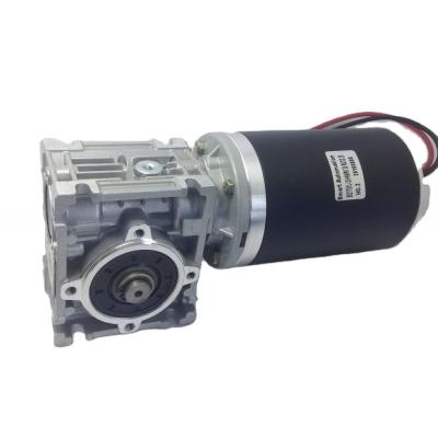 China NMRV030.80ZYT Series DC Worm Gear Motor 12v 24v 100w 200w Met Worm Gearbox RV030 Te koop