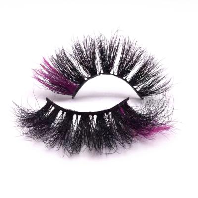 China Customized Long Natural Colored Lashes Mink Eyelashes Private Label 761A-6C RTS 25mm Colored Mink Eyelash for sale