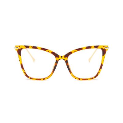China Fashion Sunglasses 10263 Women's Clear Cat Eye Glasses Lady's Oversized Eyeglasses Trend Lens Frame for sale