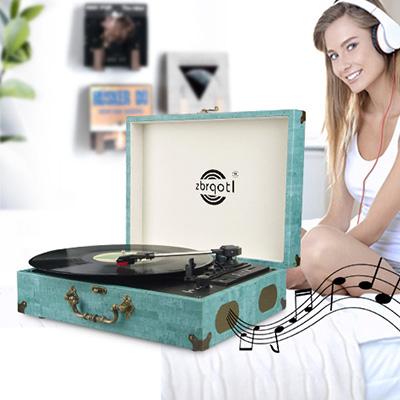 China Home Sound Rack Customized Gramaphone Premium Wood Antique Retro Vinyl Record With 3-Speed LP Retro Vinyl Player Phonograph for sale