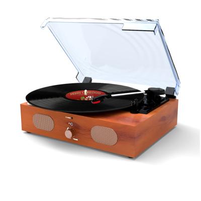 China Classic Wooden Phonograph Three Speed Desktop Radio Connect Turntable Vinyl Record Player For Home Decoration for sale