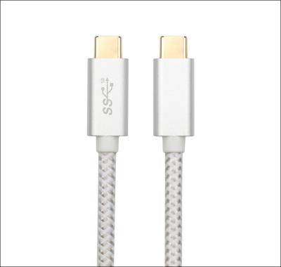 China Super High Speed Mobile Phone USB-c Usb 3.1 Type C To Usb C 3.0 Power Supply Charging Cable 100w 18w 60w 5g 10g Palladium Male Cable 100w 18w 60w 10g Male To Male Cable 3a 9v for sale