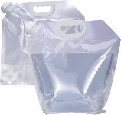 China Custom Printed Logo Drink Spout Pouch Plastic Foldable Food Grade Stand Up Liquid Pouch With Handle for sale