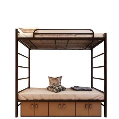 China Cheap Storage Dormitory Attic Bunk Beds Frame Sale Double Deck Metal Bunk Bed With Storage for sale