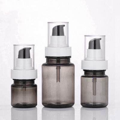 China Cosmetic Packaging 40ml 60ml 80ml 100ml 120ml 180ml PET Plastic Bottle Light Gray With Pump / Spray Dispenser In Stock for sale