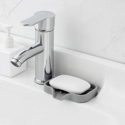 China Durable Drop Shipping 2021 New Design High Quality Eco-Friendly Silicone Bathroom Toilet Soap Box Tray Holder for sale