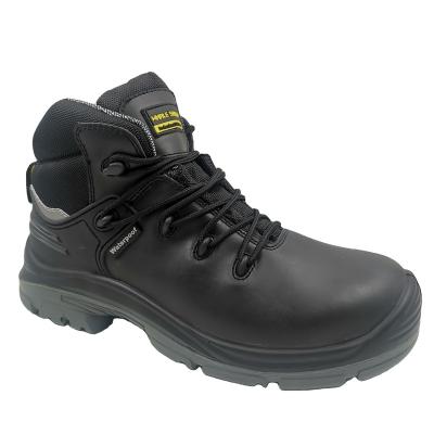 China Hot Selling Anti-Static Mid Cut Crazy Horse Safety Shoes For Heavy Industry Work Shoes With Composite Toe And Kelvar Insole Water Proof for sale