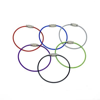 China Suitable for Custom Keyring Llaveros De Alambre Stainless Steel Key Ring Rope Key Chain Wire Key Chains Key Anchor Chain for sale